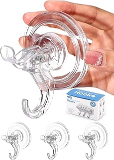 Antimbee 3 Pack Suction Cup Hooks, Reusable Clear Hanger, Max Load 11lbs | Fits Smooth Surfaces, Double Hook for Inside Shower Wall, Bathroom, Glass, Door, Windows, Kitchen, Removable, Heavy Duty