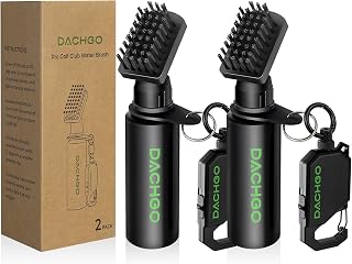 Dachgo Golf Club Cleaner Brush, Golf Water Brush with Lockable Retractor Clip & Squeeze Bottle for Easy Cleaning, 7.5 Inches - Hold 4 oz of Water, Golf Essentials Accessories for Men and Women