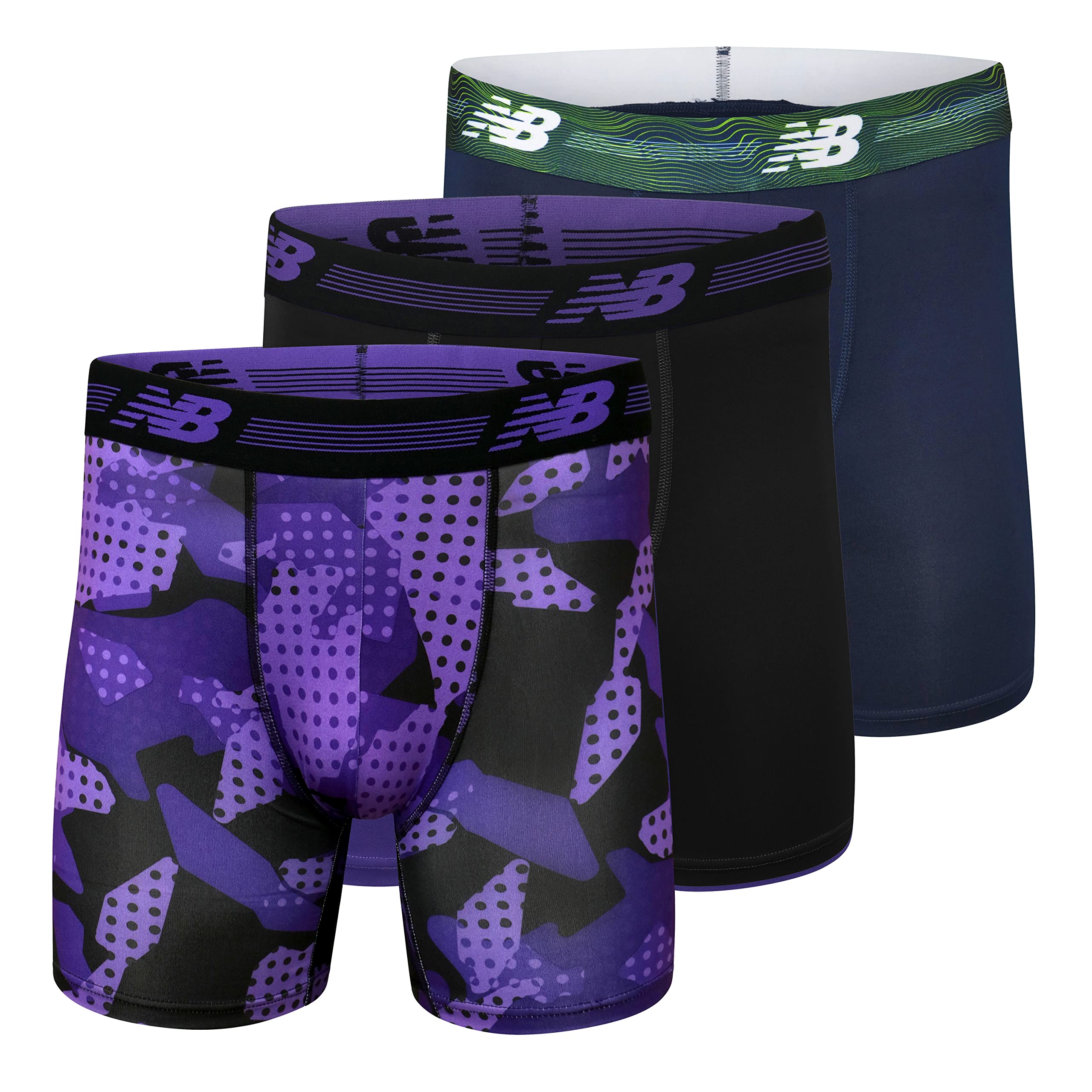 New Balance Men's Ultra Soft Performance 6" Boxer Briefs No Fly (Pack of 3)