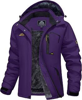 MAGCOMSEN Women's Winter Jacket Softshell Jacket Waterproof Ski Jacket Outdoor Windproof Transition Jacket for Hiking Trekking