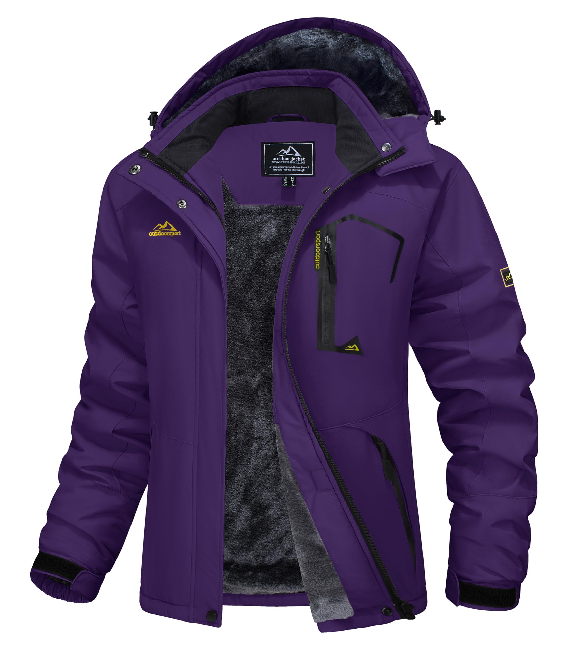 MAGCOMSEN Women's Winter Jacket Softshell Jacket Waterproof Ski Jacket Outdoor W