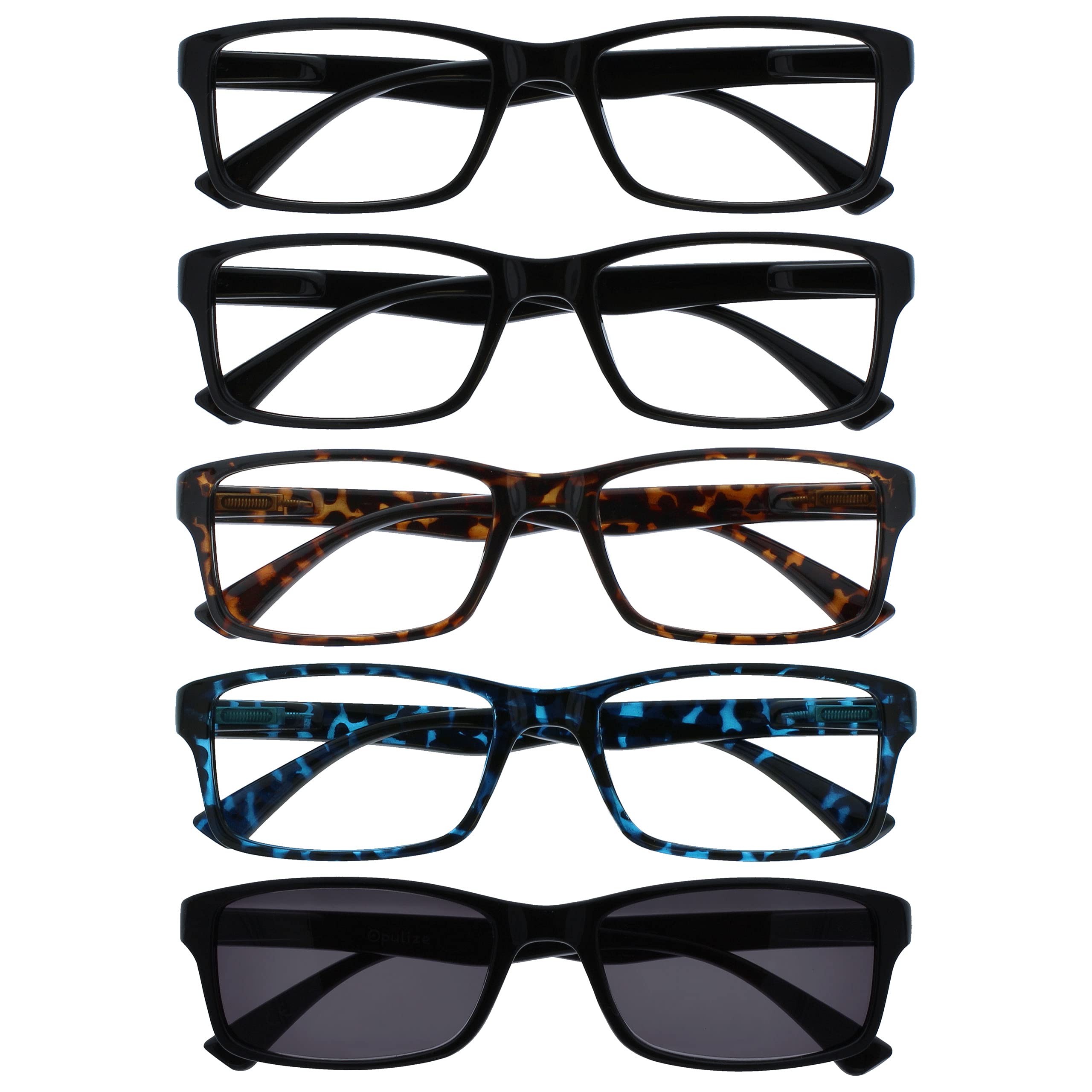 OPULIZE The Company Reading Glasses Black Brown Blue Readers With Black Sun Read