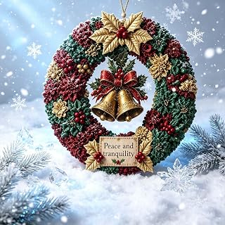 3D Fabric Poke Wreath DIY Kit for Adults No Sew Christmas Craft (Twin Bells)