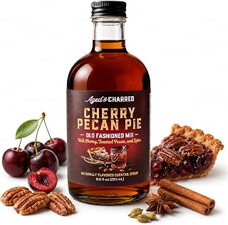 Cherry Pecan Old Fashioned Syrup - Cocktail Mix for 34 Drinks | Old Fashioned Mix Syrup for Homemade Cocktails - Easy to Mix with Bourbon or Whiskey