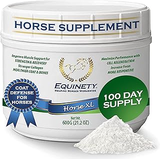 100-Day Supply Equinety Horse XL Powder Horse Supplement with Amino Acids | Horse Joint Supplement for Horses for Cell & Hoof Support, No Soy or Sugar Coat Supplement & Horse Weight Gain Supplement