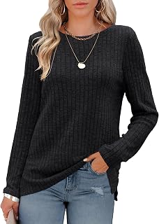 Odosalii Womens Tops Crewneck Long Sleeve Jumper Shirts Pullover Sweaters