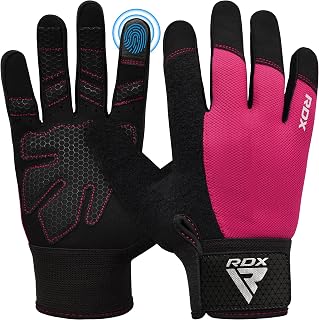 RDX Weight Lifting Gloves Fitness Gymnastics Sport Anti-Skid Protection Palm Grip Training Padded Non-Slip Breathable Touch Screen Home Gym Equipment