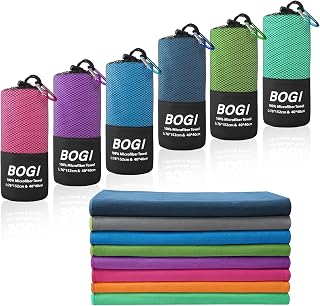BOGI Microfibre Travel Towel, Quick Dry & Super Absorbent, Soft Lightweight Gym Towel, Ultra Compact for Beach, Sports, Swimming, Gym, Yoga, Camping, Hiking (M:100cmx50cm-Nblue)