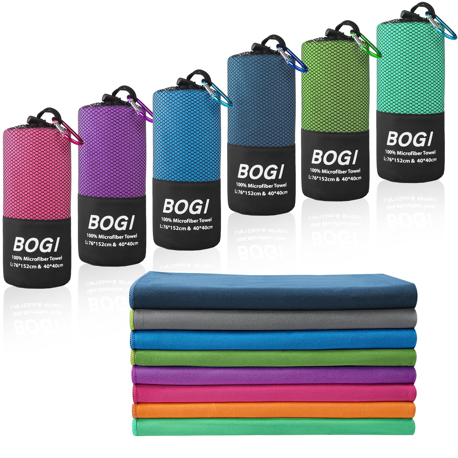 BOGI Microfibre Travel Towel, Quick Dry & Super Absorbent, Soft Lightweight Gym 