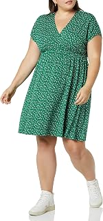 Amazon Essentials Women's Casual Surplice Dress for Beach and Wedding Guest Wear (Available in Plus Size)