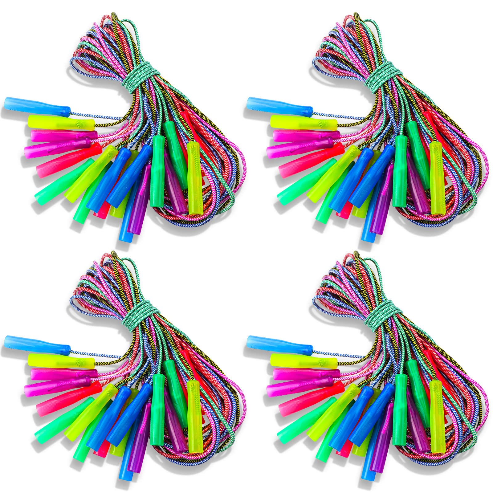 Honoson 100 Pcs Jump Ropes Bulk for Kids 7.8ft Adjustable,Multicolor | Rainbow S