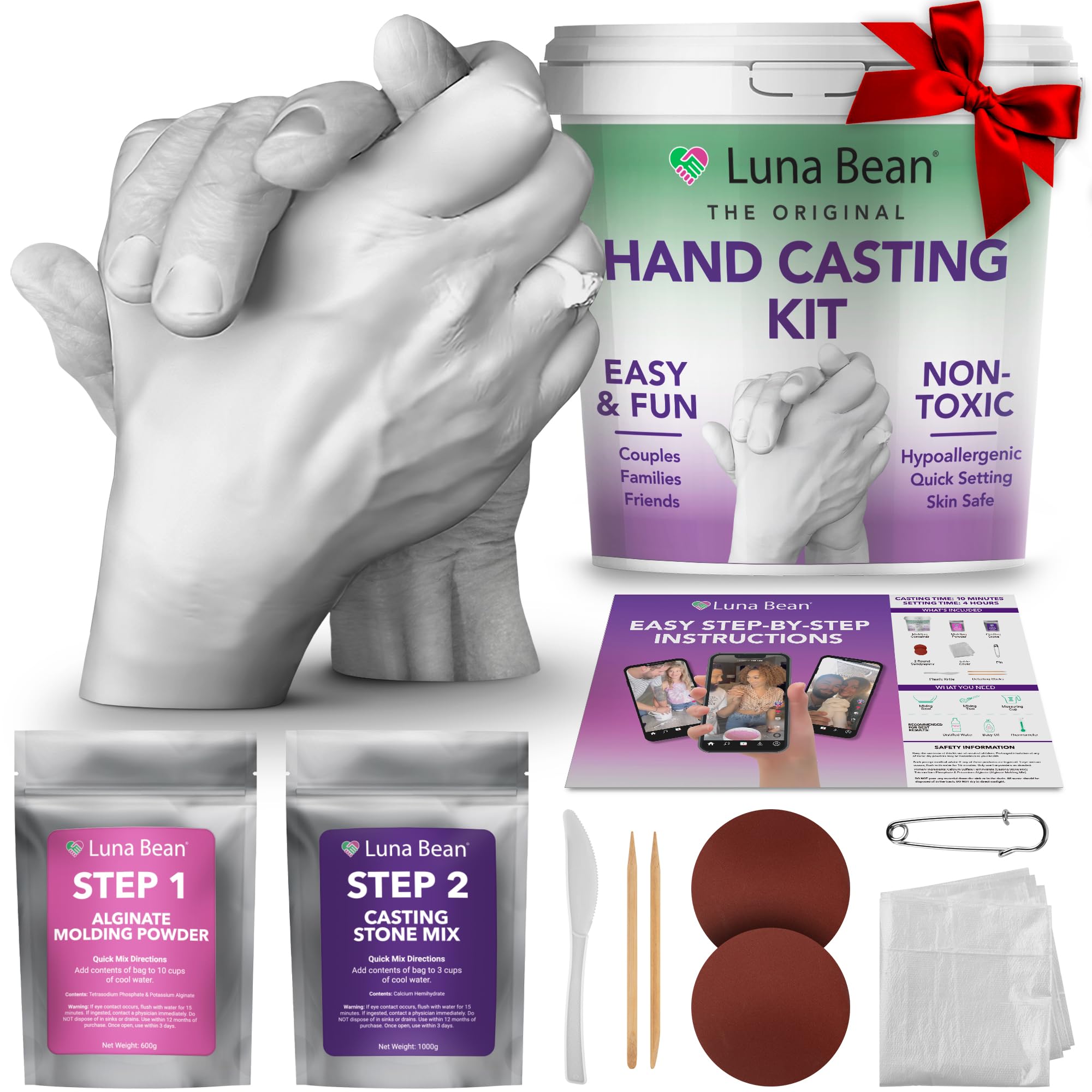 Luna Bean Hand Casting Kit – Gifts for Him, Her, Couples & Anniversary | Hand mo
