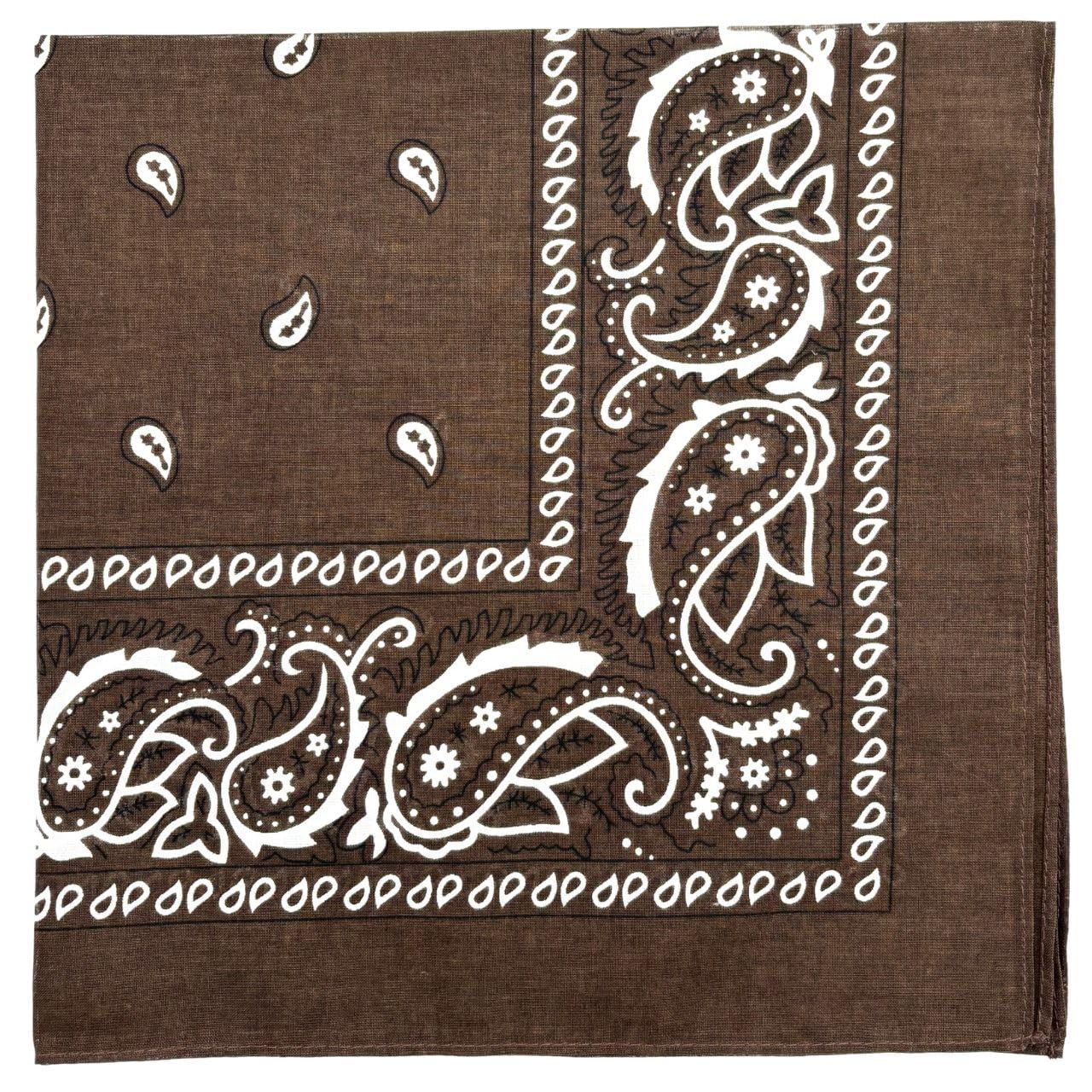 MDSTYLE 100% Cotton Bandana for Men & Women 56cm x 56cm Paisley Handkerchief Hea