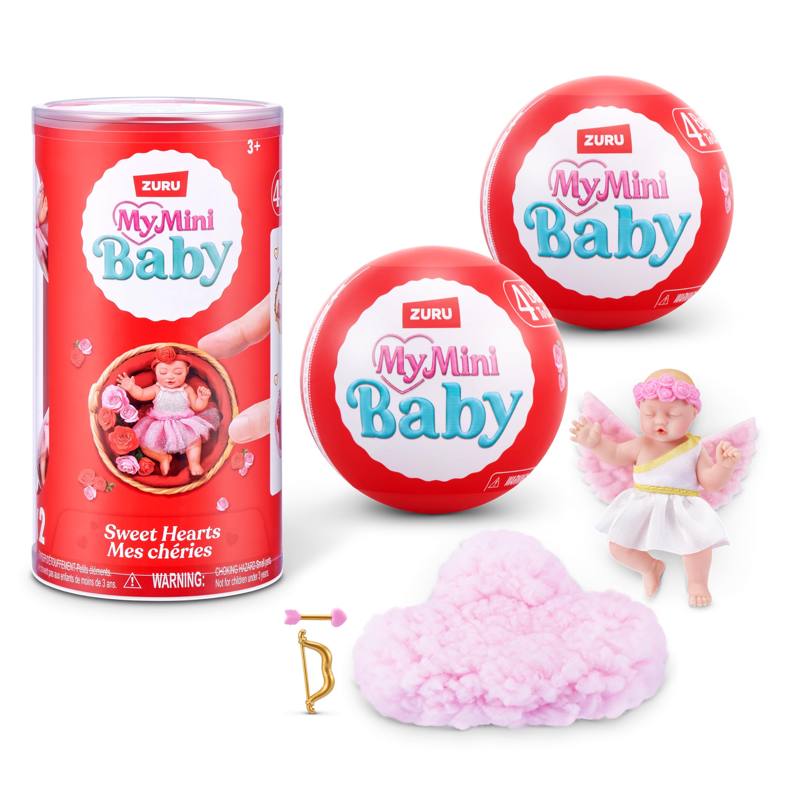 My Mini Baby Sweet Hearts 2 PACK by ZURU – Collectible Mystery Capsule Baby Doll