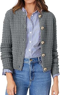 PRETTYGARDEN Women's Knit Cardigan Sweaters Casual Long Sleeve Open Front Button Down Trendy Jackets Outerwear