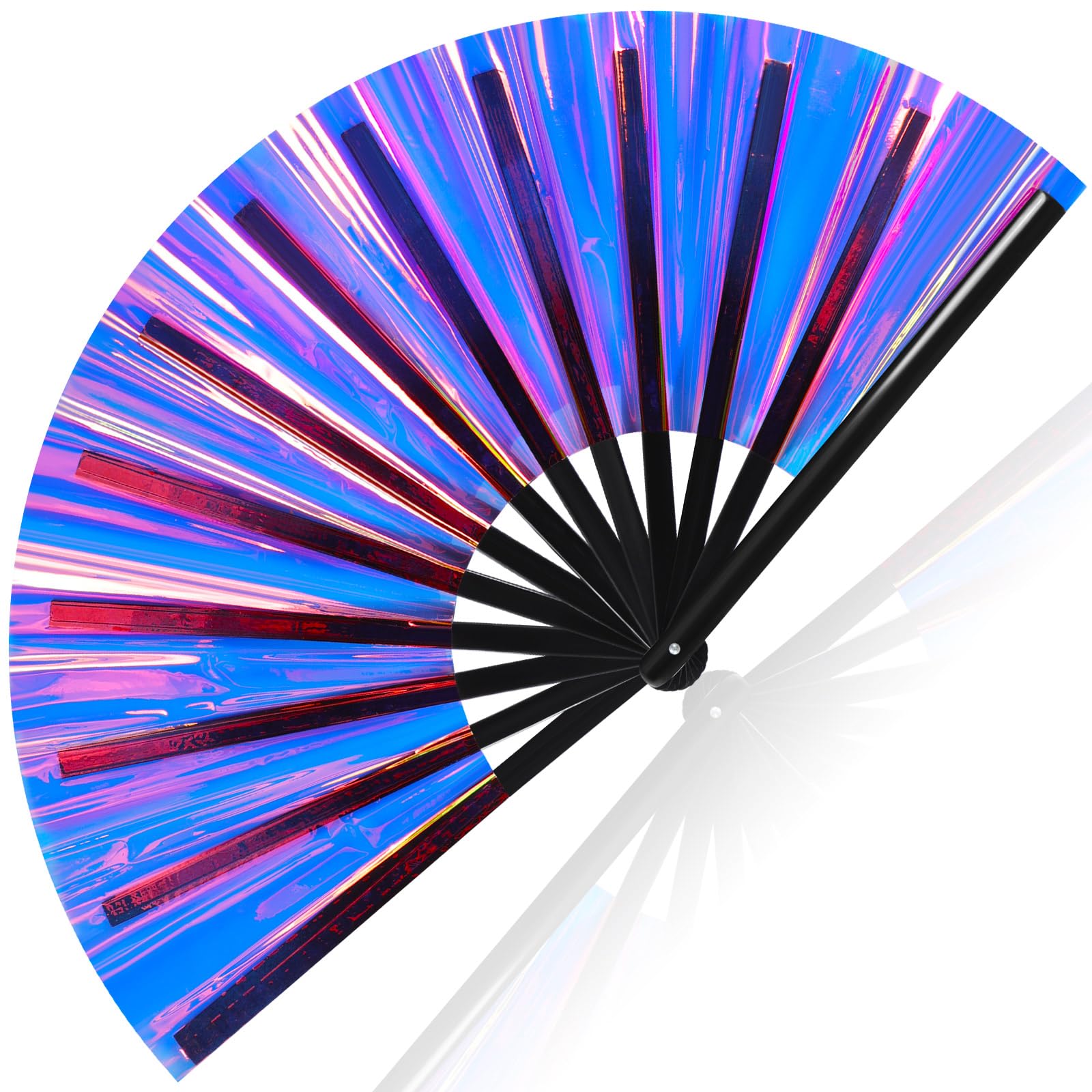 Vercraft Large Folding Hand Rave Fan for Men Women Bamboo Folding Clack Hand Fan