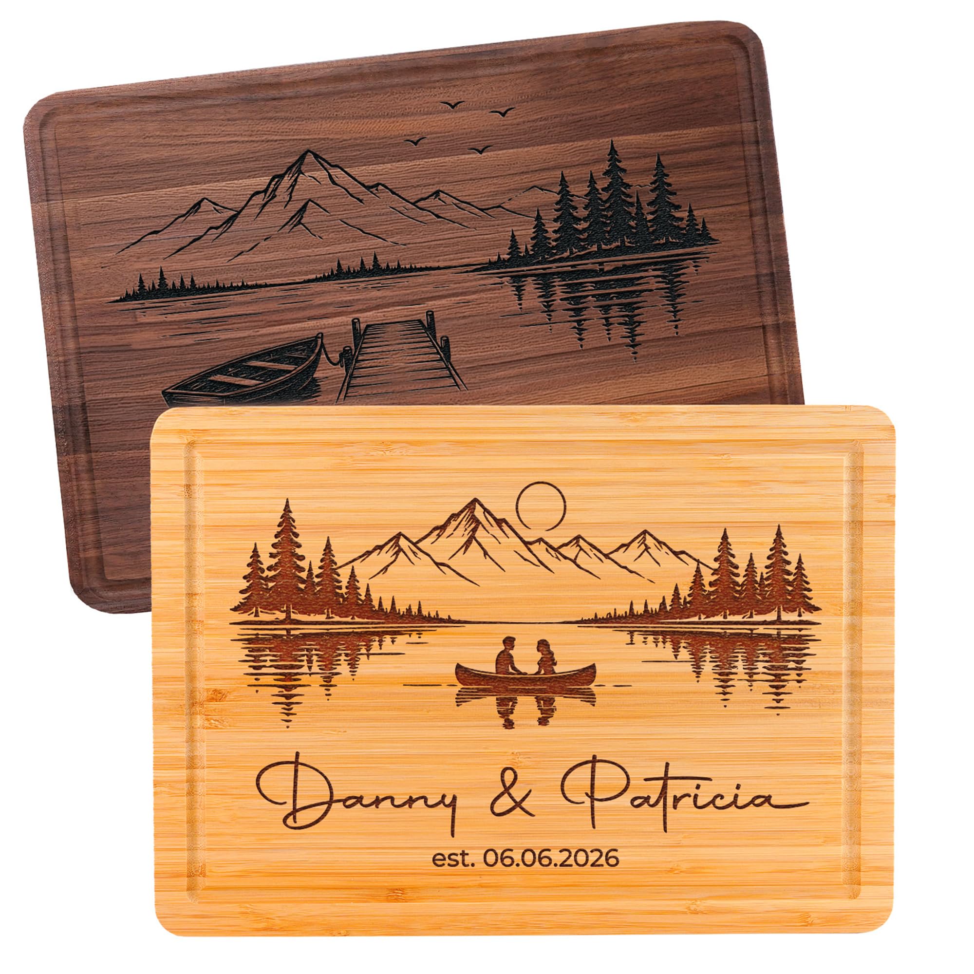 Personalized Cutting Board for Couples, Custom Engraved Wedding Gift 2026, Engag