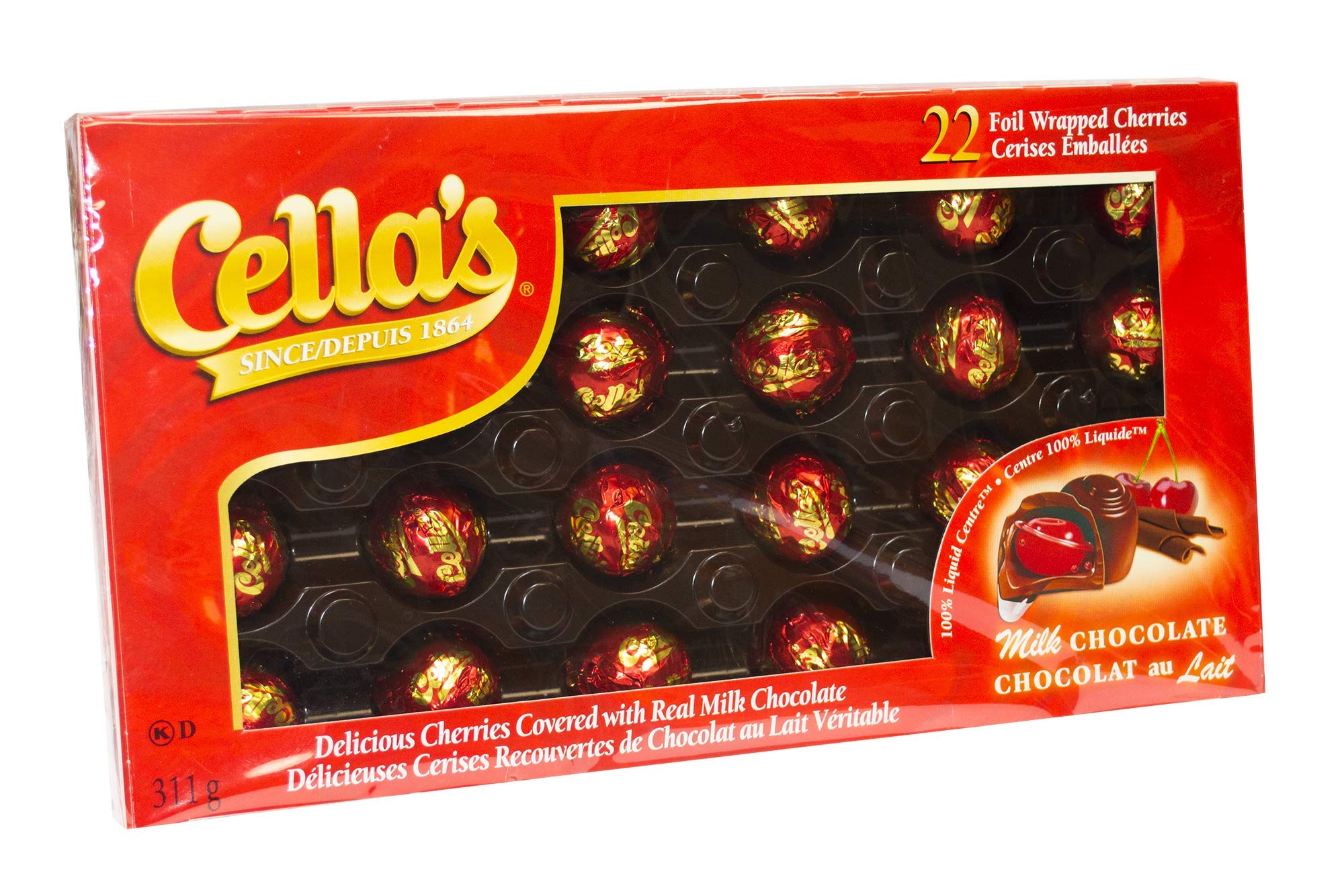 Cella's - Milk Chocolate Covered Cherry - Deluxe Gift Box, 22 Count