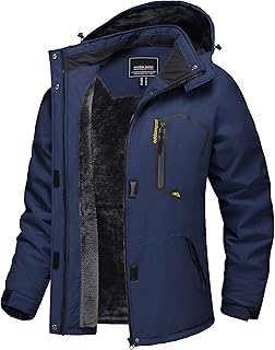 TACVASEN Women's Waterproof Fleece Jacket for Winter Skiing and Outdoor Hiking with Detachable Hood