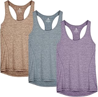 icyzone Women's Sports Tank Top Racerback Yoga Shirt Sleeveless Running