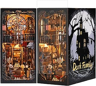 TOYQI Book Nook Kit, DIY Miniature Dollhouse Kit for Adults and Teens | Spooky Creepy Booknook Model Build with Dust Cover, 3D Puzzle Bookend, Gothic Horror Monster House, Ideal Gift for Halloween
