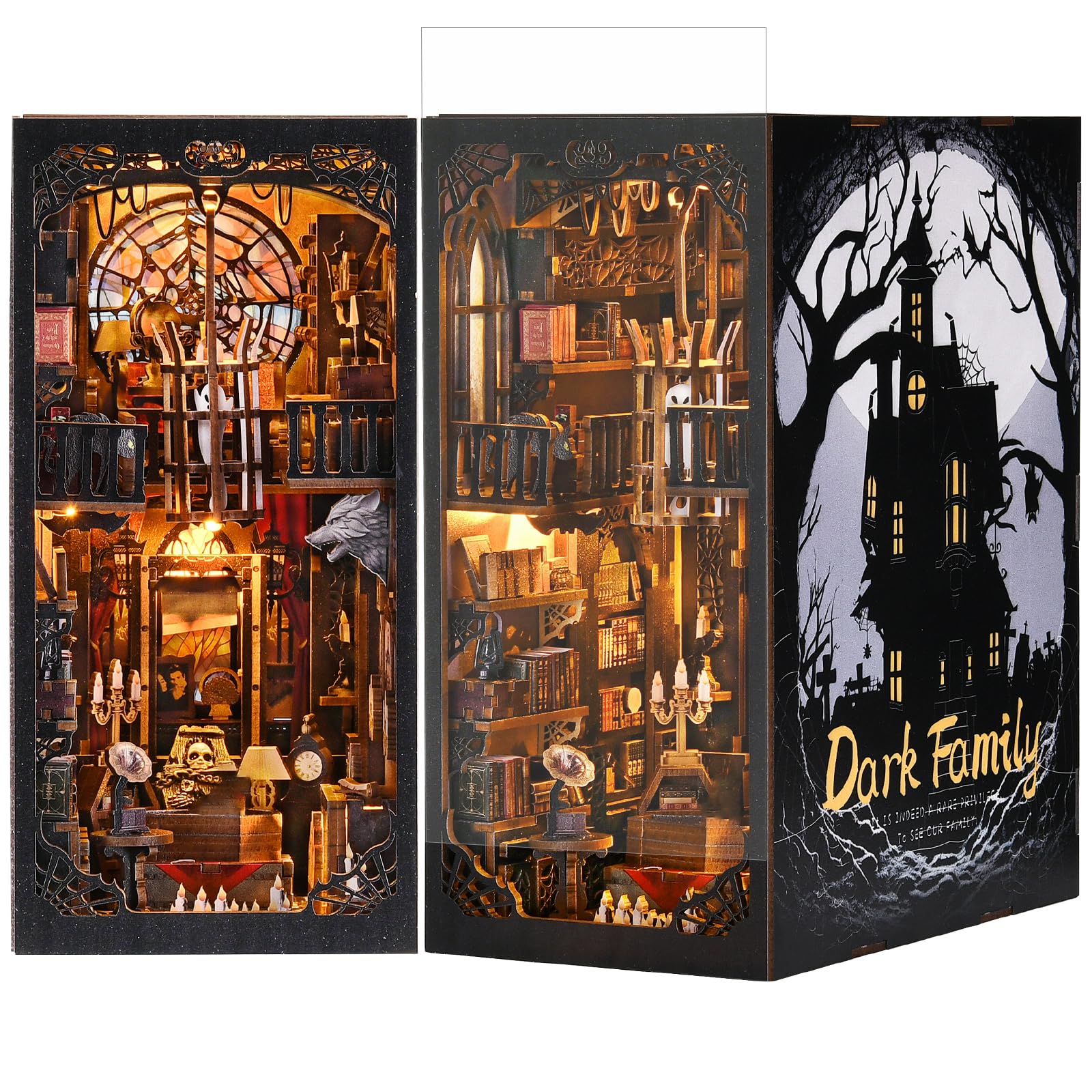 TOYQI Book Nook Kit, DIY Miniature Dollhouse Kit for Adults and Teens | Spooky C