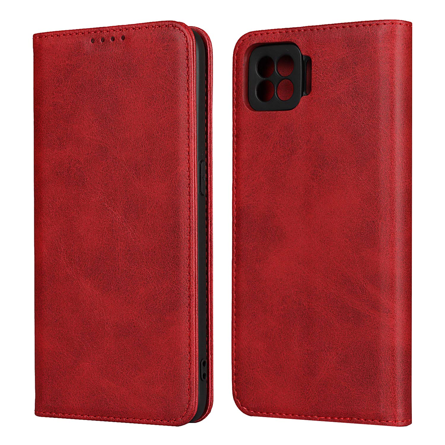 【Hamany】 対応 OPPO A73 ケース 手帳型 オッポa73 ケース カード収納 -ヴィンテージレッド