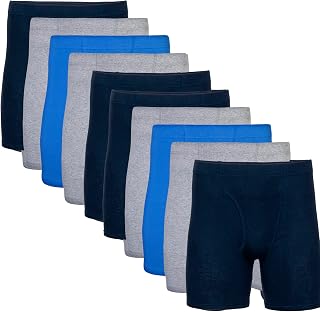 Gildan Covered Waistband Boxer Briefs, Multipack Men's Boxer Shorts (Pack of 5)