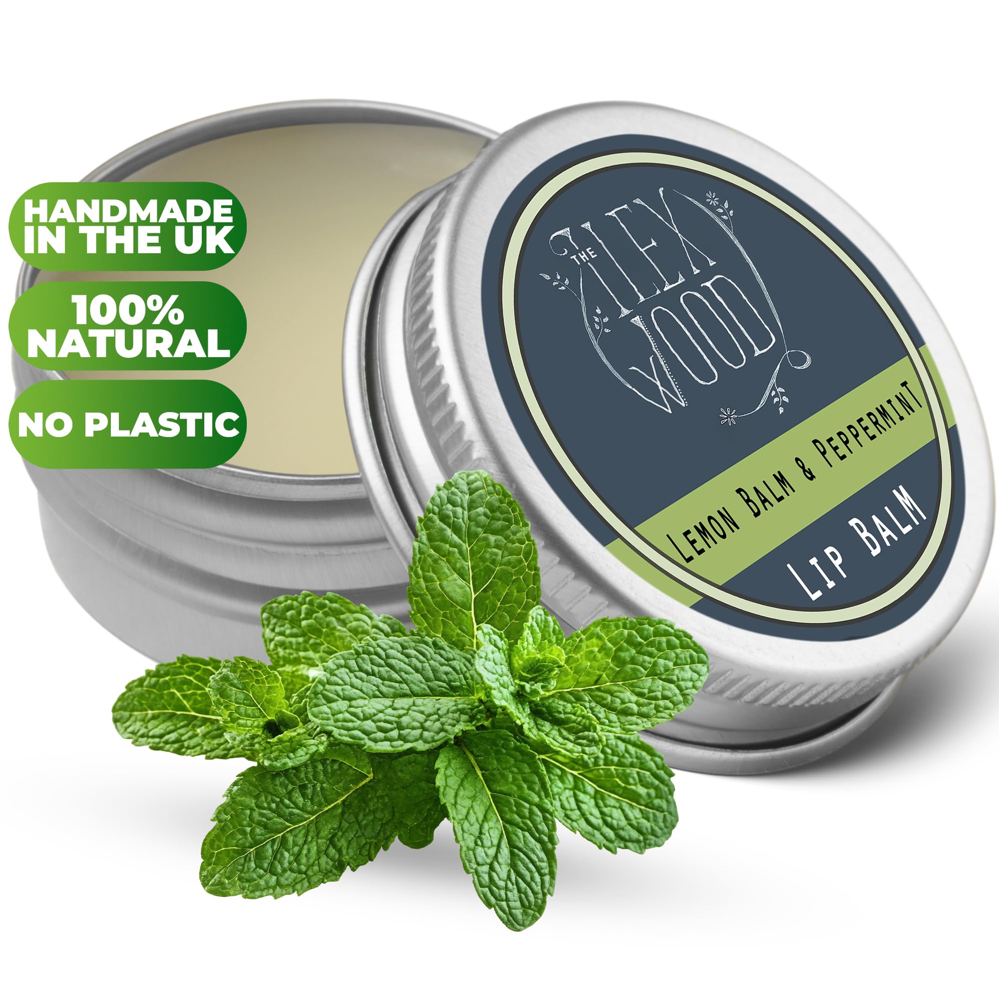 The Ilex Wood Lemon Balm & Peppermint Natural Lip Balm 10ml | Handmade in UK. Al