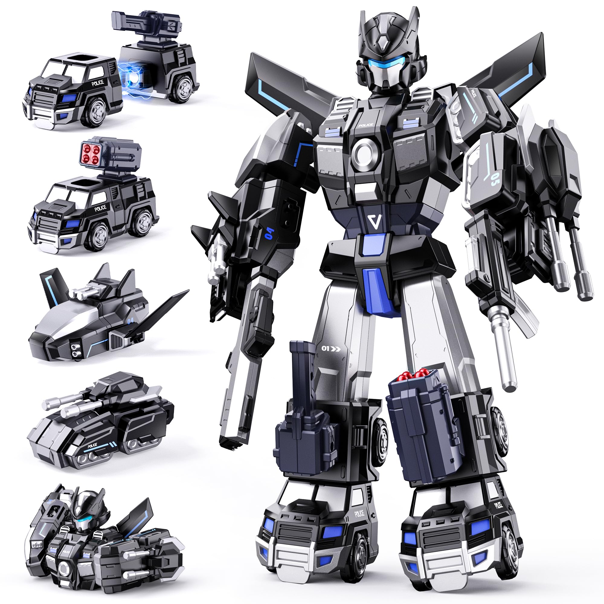 Transforming Robot Gifts for 4 5 6 Year Old Boy,Transform Toy with Magnetic | ST