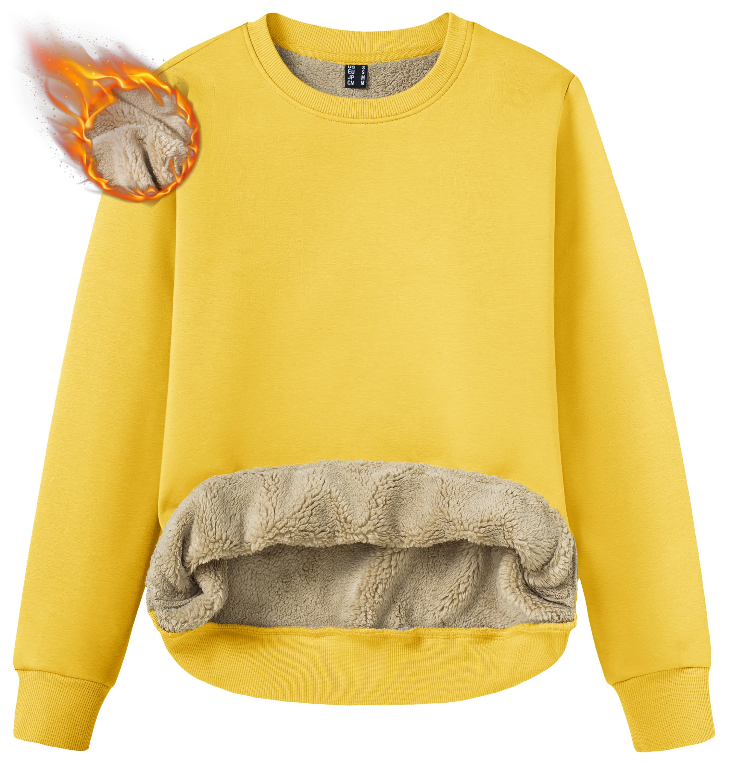 TACVASEN Women's Fleece Lined Sweatshirt Crewneck Winter Sherpa Pullover