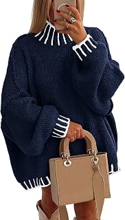 PRETTYGARDEN Maglione oversize da donna autunno 2025 a maniche lunghe con collo a lupetto in maglia grossa abbigliamento invernale