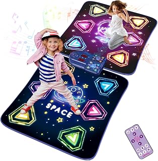 Dance Mat for Kids,Toys for 3-12 Year Old Girls Boys,Gift for Kids,2 Player | Light-Up 12 Buttons,5 Modes,Gift for Girls Boys, Birthday Xmas Presents, Kids Interactive Play, Fun Music & LED Lights