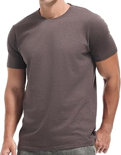 VEIISAR Men's Cotton Stretch T-Shirt, Midweight, Soft & Breathable, for Daily & Sports, All-Season