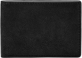 Fossil Men's Steven Leather Slim Minimalist Bifold Front Pocket Wallet, Slate Black, (Model: ML4396019)