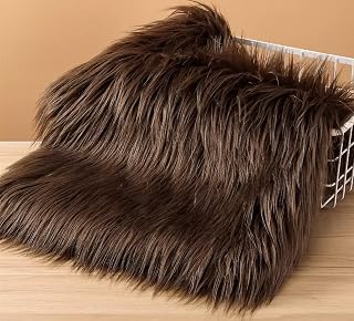 Faux Fur Fabric Square Patches for Crafts, Sewing, Costumes, Seat Pads (Dark Brown, 10 x 20 Inch)