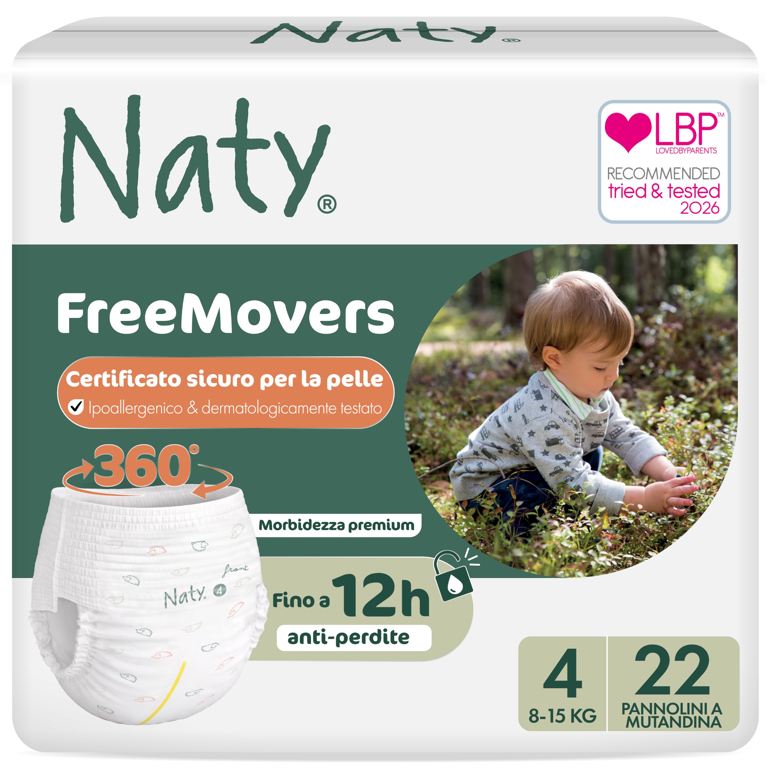 Naty Nappies Panties, Size 4, 22-Piece