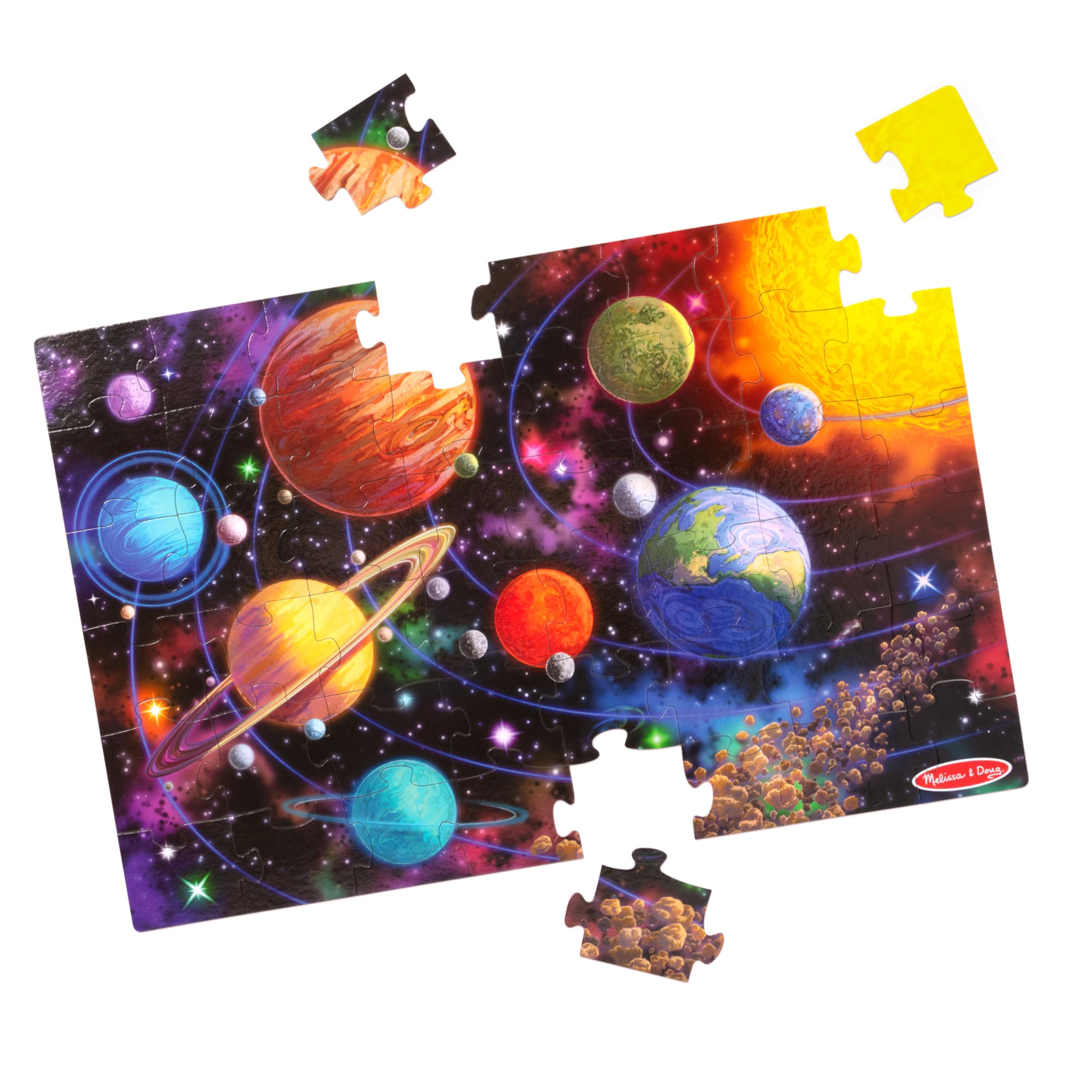 Melissa & Doug Solar System Jumbo Floor Puzzle, 48-Piece Space-Themed Jigsaw Puz