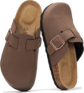 Project Cloud Womens Genuine Leather Clogs with Footbed - Arch Support Memory Foam Slippers for Women - Fashion Ladies Sandals (Benton)