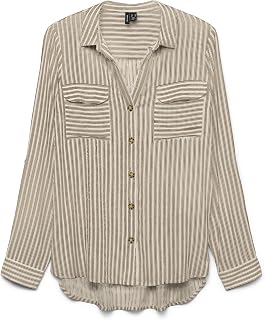 VERO MODA Vmbumpy L/S Shirt New Wvn Noos Vmbumpy L/S - New Wvn Noos Women's T-Shirt (Pack of 1)