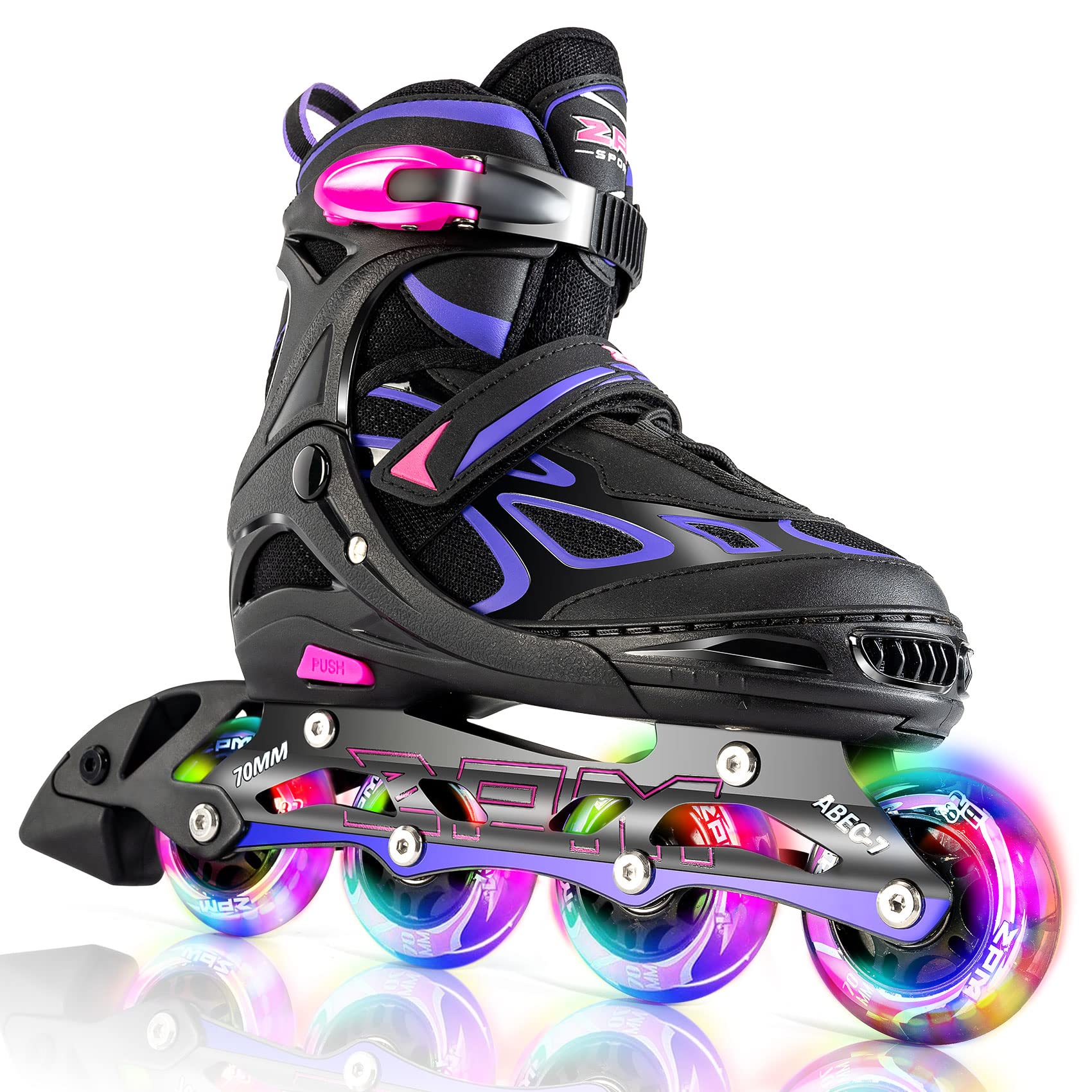 2PM SPORTS Adjustable Inline Skates for Kids, Youth and Adults | Reinforced alum