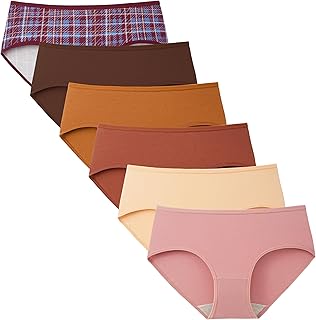 INNERSY Womens Underwear Cotton Hipster Panties Regular & Plus Size 6-Pack
