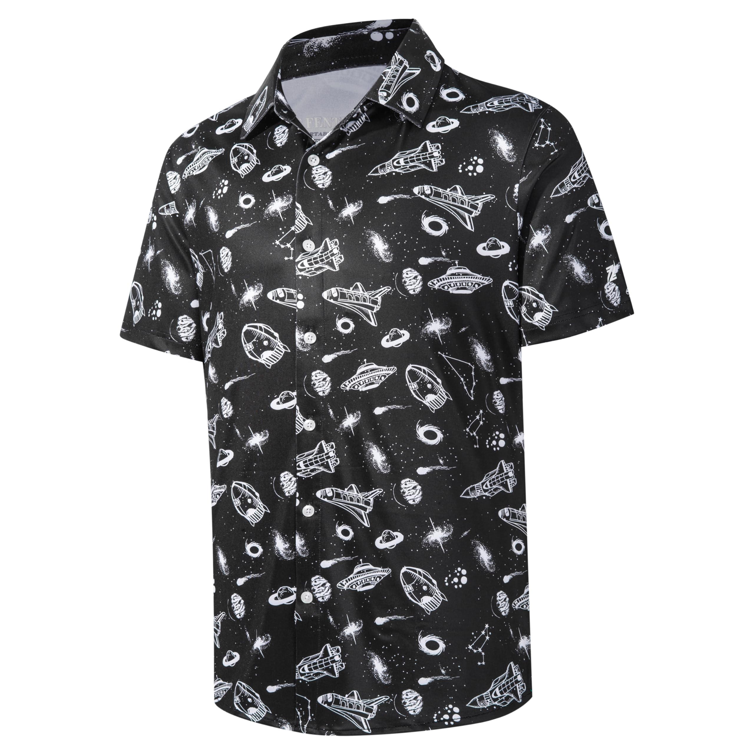 FT FENTENG Mens Hawaiian Shirts Regular Fit Short Sleeve Casual Button Down Summ