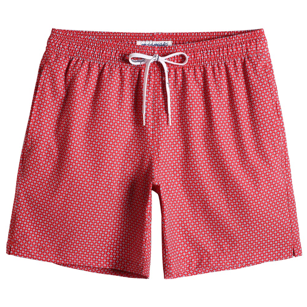 maamgic 7" Men's Elastic Swimming Trunks 4-Way Stretch Quick Dry Inner Mesh Swim
