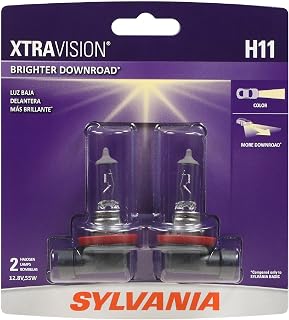 SYLVANIA H11 XtraVision Halogen Headlight Bulb, High or Low Beam, 2 Bulbs | Brighter High Beam, Low Beam, and Fog Light Helps to Improve Downroad Visibility