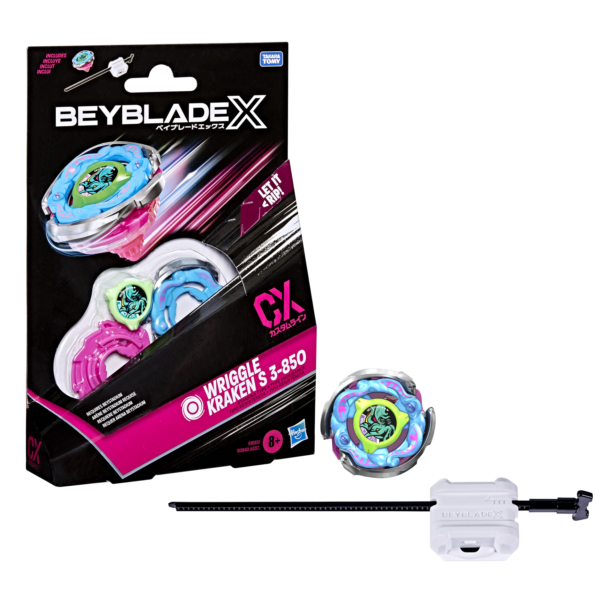 Beyblade X Wriggle Kraken S 3-85O CX Starter Pack Set, Takara Tomy Stamina Type 