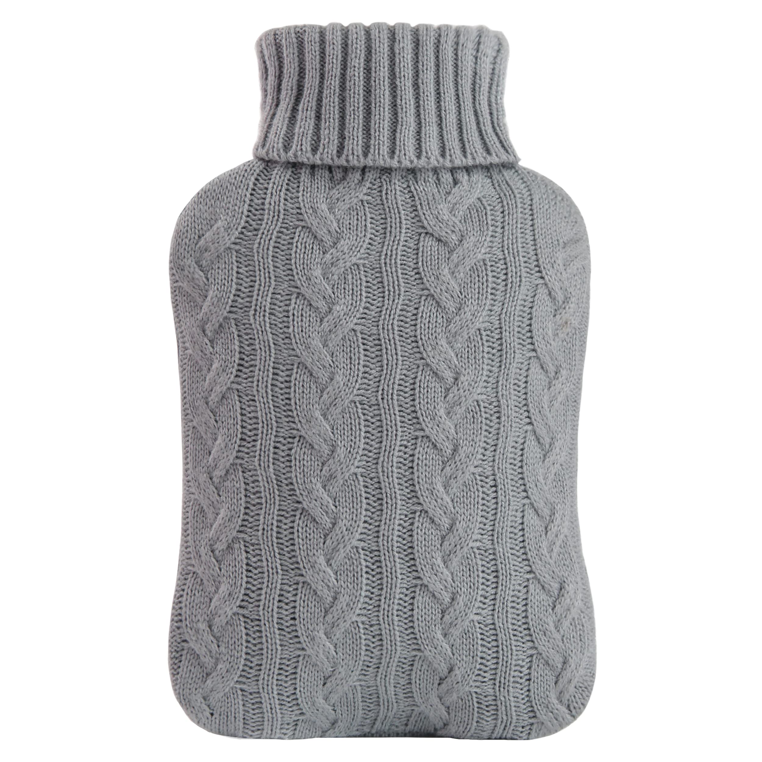 samply Hot Water Bottle with Knitted Cover, 2L Hot Water Bag for Hot and Cold Co