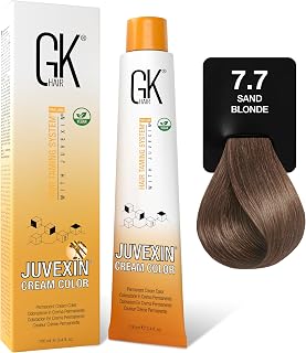 GK Hair 7.7 Dark Sand Blonde Hair Dye Cream 100ml - Semi-Permanent Nourishing Colour, Bright Highlights and Uniform Colour Easy to Apply