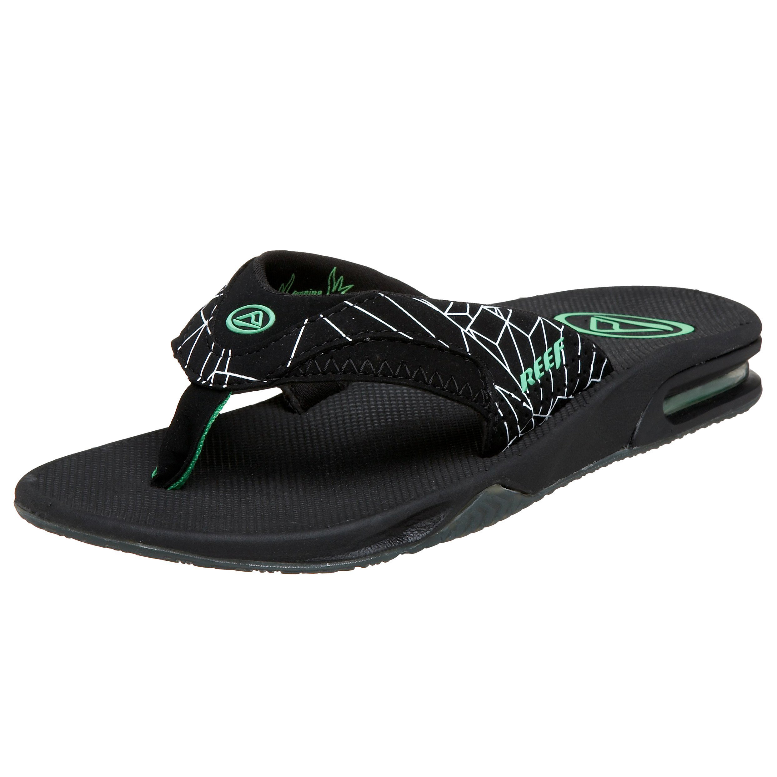 Reef Flip Flops, Fanning Black///White