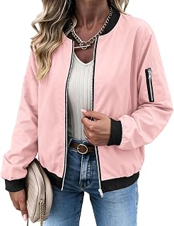 Zeagoo Women Bomber Jacket Casual Coats Spring Fall Clothes with Pockets